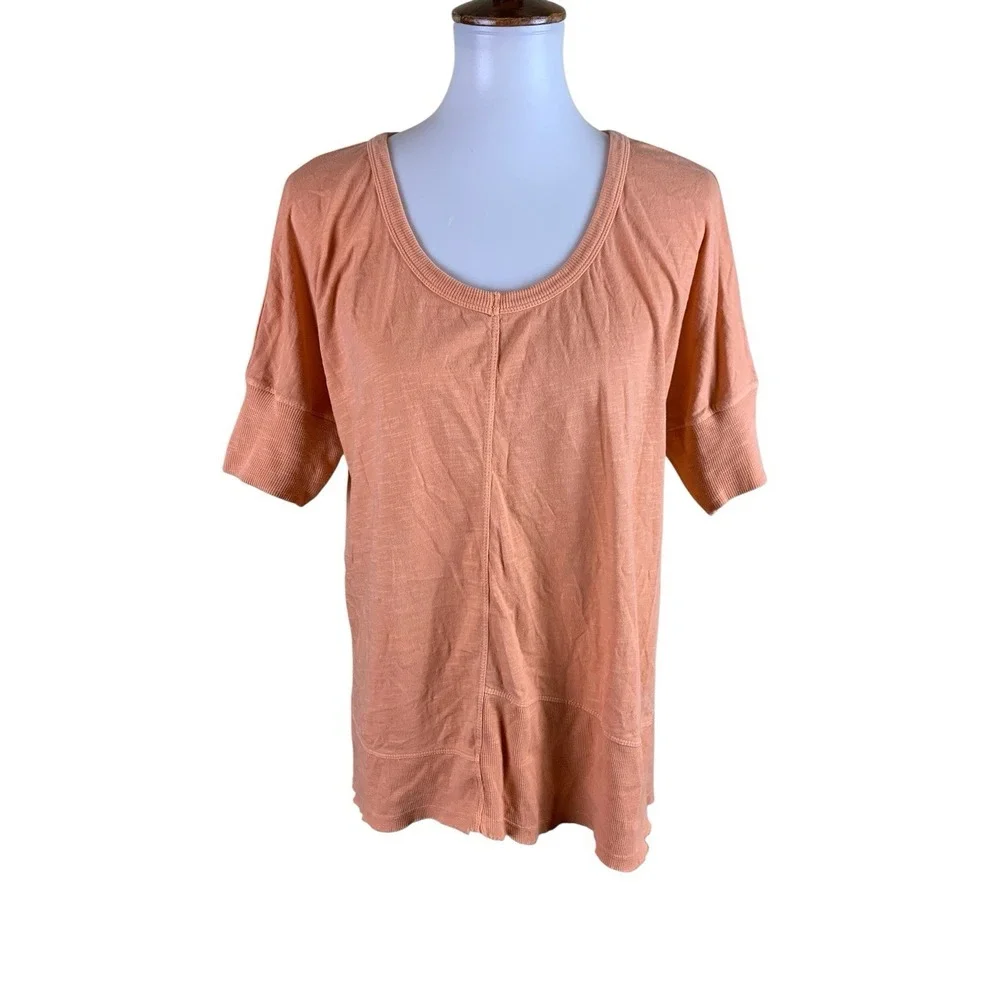 Sundance Peach Slub Knit‎ Tunic Top Small Boho Cottagecore Casual Lightweight
